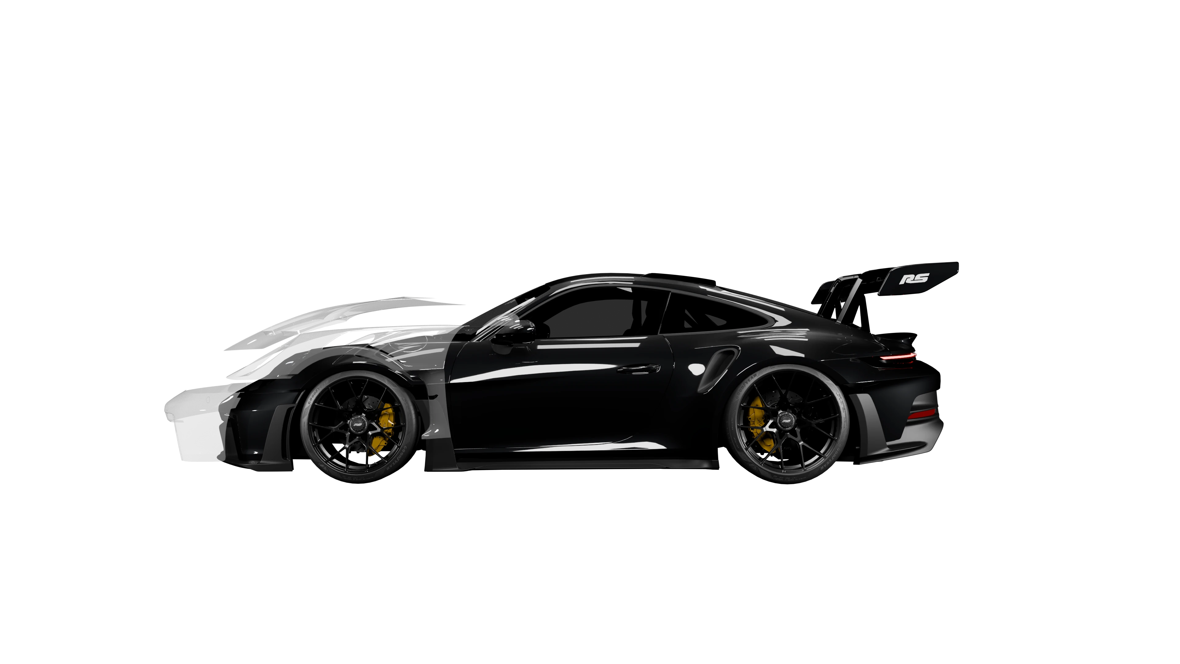 Porsche 911 noire protégée par un film de protection carrosserie Forged PPF